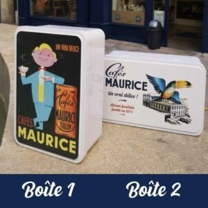 boîte à sucre en métal Cafés Maurice