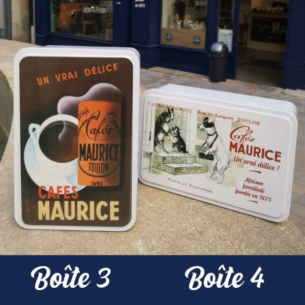 boîte à sucre en métal Cafés Maurice