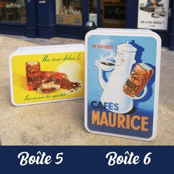 boîte à sucre en métal Cafés Maurice