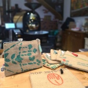 Pochette en toile de jute Cafés Maurice