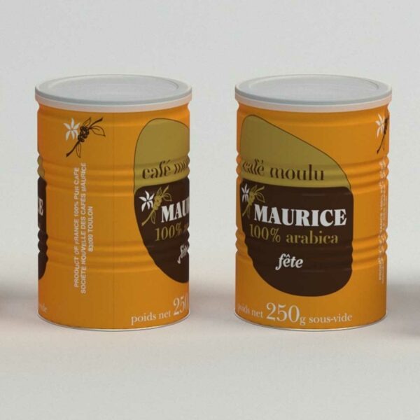 Boîte en métal pour la conservation des Cafés Maurice