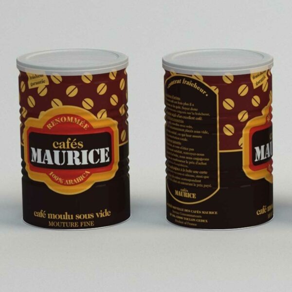 Boîte en métal pour la conservation des Cafés Maurice