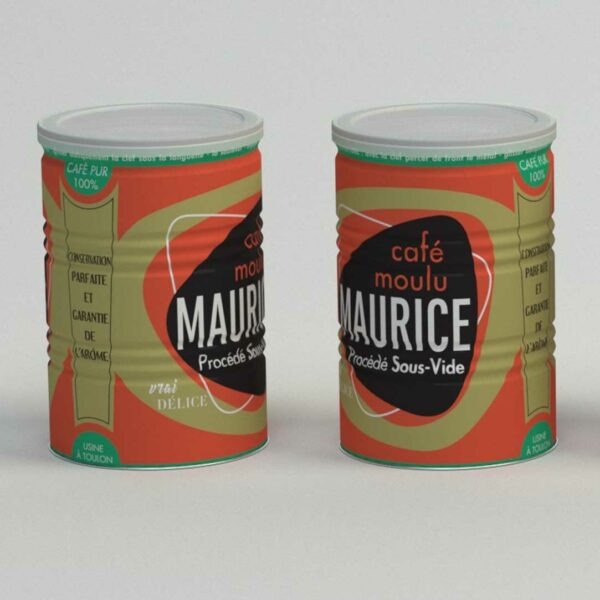 Boîte en métal pour la conservation des Cafés Maurice