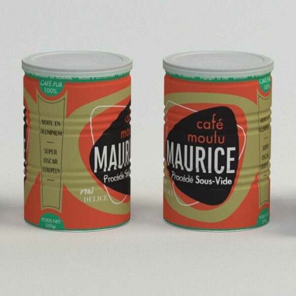 Boîte en métal pour la conservation des Cafés Maurice