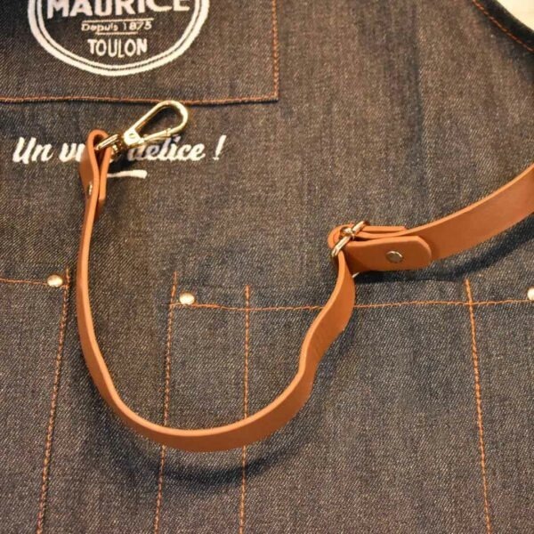 tablier en jean denim Cafés Maurice Toulon 83