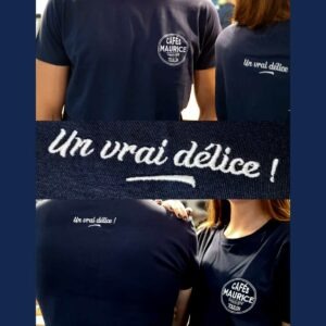 T-shirt avec broderie recto-verso Cafés Maurice Toulon 83