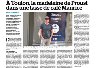 Cafés Maurice Lancement de la boutique de Toulon La Marseillaise août 2020 Cafés Maurice Toulon 83
