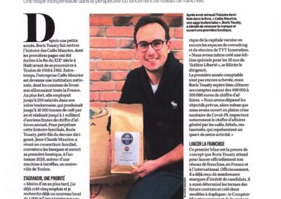 cafés Maurice prépare son lancement de franchise journal des entreprises novembre 2021 Cafés Maurice Toulon 83