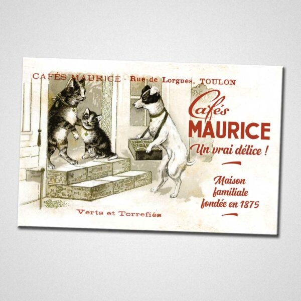 Magnet Chien et chat Cafés Maurice torréfacteur à Toulon 83