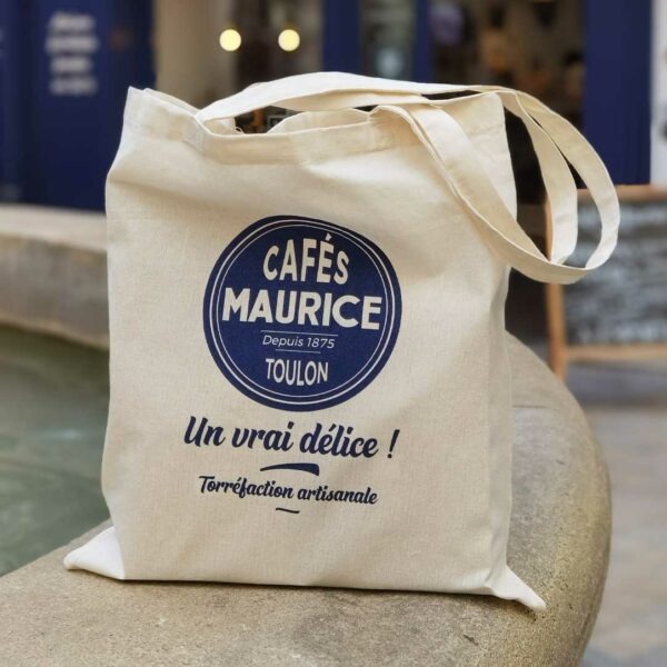 tote bag en coton bio Cafés Maurice torréfacteur Toulon 83