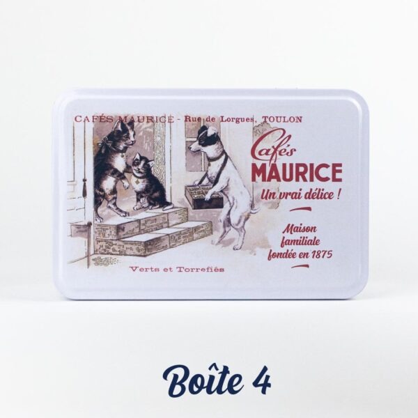 La boîte à sucre en métal Cafés Maurice N°4