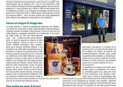 article de presse Var infos janvier 2024 "Boris Touaty un self-made-man hors normes"