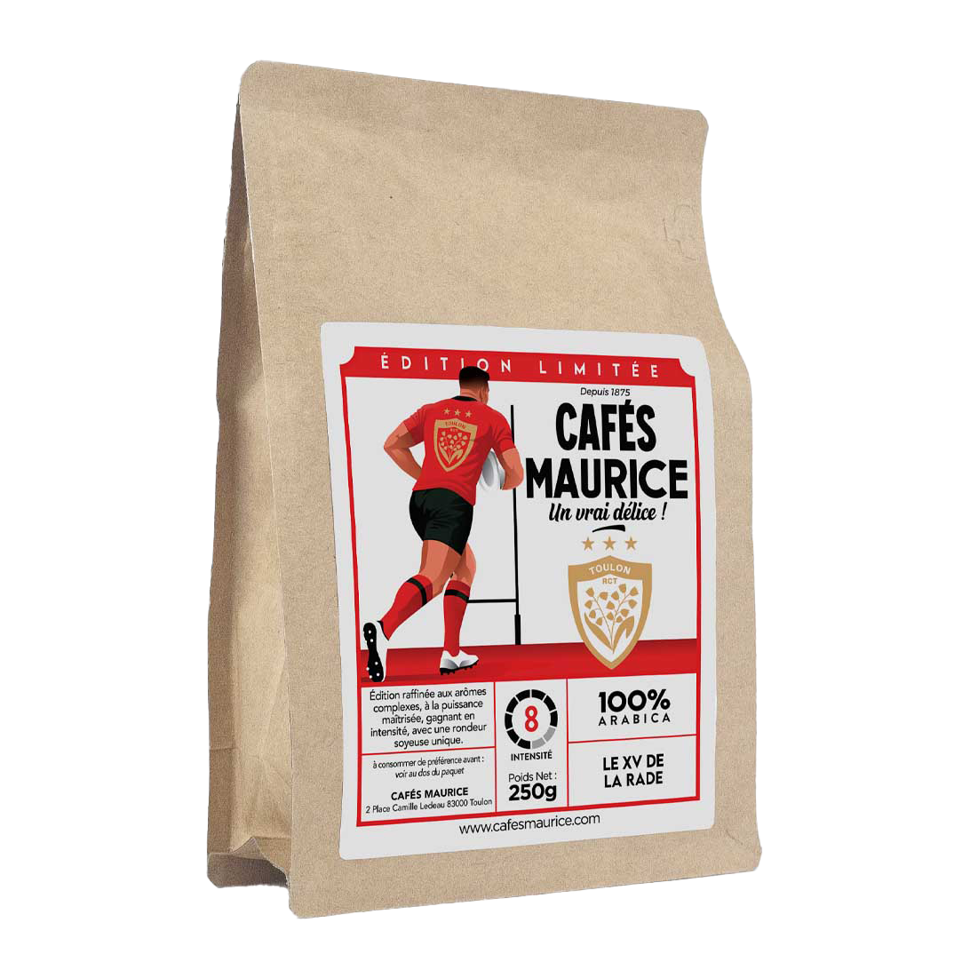 Café Le XV de la Rade Cafés Maurice édition limitée Rugby Club Toulonnais 100% Arabica intensité 8
