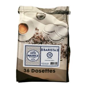 Paquet de 36 dosettes café Barista Cafés Maurice Toulon assemblage maison intensité 10, café puissant compatible machines type Senseo
