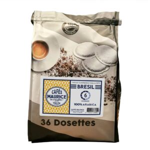 Paquet de 36 dosettes café Brésil Cafés Maurice Toulon 100% Arabica, café doux et équilibré compatible machines type Senseo